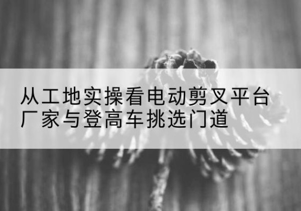 平陆电动剪叉升降平台厂家-从工地实操看电动剪叉平台厂家与登高车挑选门道